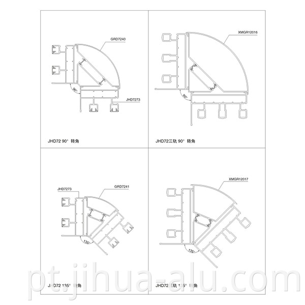 Aluminum JHD72-114 A Push-Pull Window Assembly Structure
